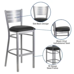 Flash Furniture Silver Slat Back Metal Restaurant Barstool -Flash Furniture Sales Store GUEST b7b170fa bfeb 4e4c acbf 0e43f92cc8f8