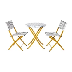 Flash Furniture Rouen Three Piece Folding French Bistro Set In PE Rattan With Metal Frames For Indoor And Outdoor Use -Flash Furniture Sales Store GUEST b7c07b12 0cf4 4874 addc bd8b8dfa67ae