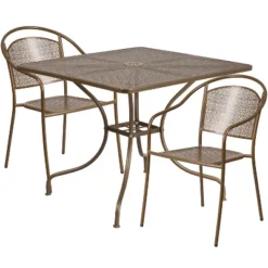 Flash Furniture Oia Commercial Grade 35.5" Square Indoor-Outdoor Steel Patio Table Set With 2 Round Back Chairs -Flash Furniture Sales Store GUEST b80412e3 5589 4adc 9f77 827cdf13f1b7