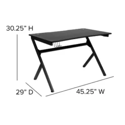 Flash Furniture Gaming Desk 45.25" X 29" Computer Table Gamer Workstation With Headphone Holder And 2 Cable Management Holes -Flash Furniture Sales Store GUEST ba42e8af 98ad 4899 90c4 0b14724f52ee