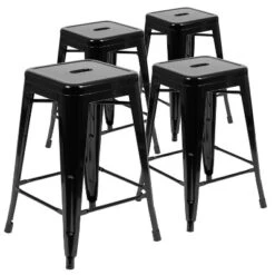 Flash Furniture 24" High Metal Counter-Height, Indoor Bar Stool - Stackable Set Of 4 -Flash Furniture Sales Store GUEST bb6400eb 6fa1 42c7 b2b5 bd5cff6c4796
