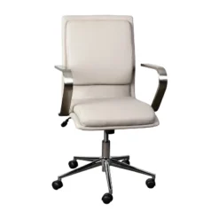 Flash Furniture James Mid-Back Designer Executive Upholstered Office Chair With Brushed Metal Base And Arms -Flash Furniture Sales Store GUEST bc097fdc 7253 40d0 8a3f b2f81512470d