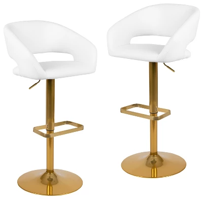 Flash Furniture Contemporary Vinyl Adjustable Height Barstool With Rounded Mid-Back, Set Of 2 13 Flash Furniture Contemporary Vinyl Adjustable Height Barstool With Rounded Mid-Back, Set Of 2 - Image 13