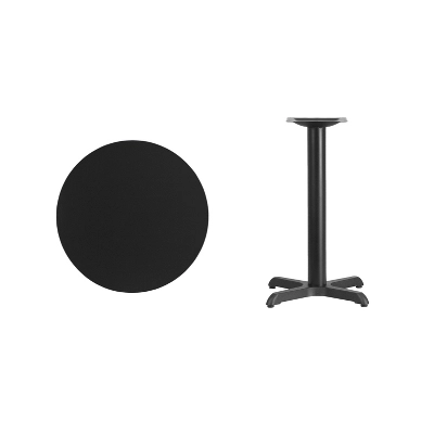 Flash Furniture 24'' Round Black Laminate Table Top With 22'' X 22'' Table Height Base 1 Flash Furniture 24'' Round Black Laminate Table Top With 22'' X 22'' Table Height Base