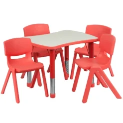 Flash Furniture 21.875"W X 26.625"L Rectangular Plastic Height Adjustable Activity Table Set With 4 Chairs 16 Flash Furniture 21.875"W X 26.625"L Rectangular Plastic Height Adjustable Activity Table Set With 4 Chairs -Flash Furniture Sales Store GUEST bd254b86 b913 41aa a069 2748049ad08f