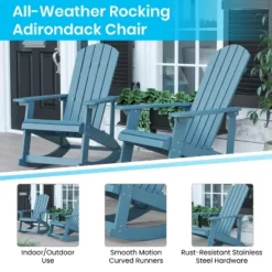 Flash Furniture Set Of 2 Savannah All-Weather Poly Resin Wood Adirondack Rocking Chairs With Side Table 15 Flash Furniture Set Of 2 Savannah All-Weather Poly Resin Wood Adirondack Rocking Chairs With Side Table -Flash Furniture Sales Store GUEST be37fbfe 312d 4e76 a22a a630598f161e 1