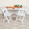 Flash Furniture 10 Pack Kids White Resin Folding Event Party Chair With Vinyl Padded Seat