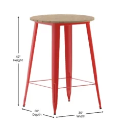 Flash Furniture Declan Commercial Indoor/Outdoor Bar Top Table, 30" Round All Weather Poly Resin Top With Steel Base -Flash Furniture Sales Store GUEST bec23d65 fd0f 4e5f b229 142e77cbefa0