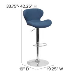 Flash Furniture Contemporary Adjustable Height Barstool With Curved Back And Chrome Base -Flash Furniture Sales Store GUEST bf633905 16c3 464f 8235 52c6a1c89df4