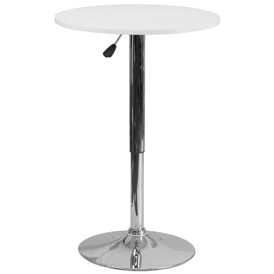 Flash Furniture 23.75'' Round Adjustable Height White Wood Table (Adjustable Range 26.25'' - 35.75'') 1 Flash Furniture 23.75'' Round Adjustable Height White Wood Table (Adjustable Range 26.25'' - 35.75'')