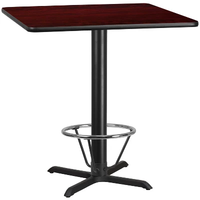 Flash Furniture 42'' Square Laminate Table Top With 33'' X 33'' Bar Height Table Base And Foot Ring 3 Flash Furniture 42'' Square Laminate Table Top With 33'' X 33'' Bar Height Table Base And Foot Ring - Image 3