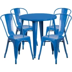 Flash Furniture Commercial Grade 30" Round Metal Indoor-Outdoor Table Set With 4 Cafe Chairs -Flash Furniture Sales Store GUEST c2ef0843 04be 4c66 8577 81f7ed1d9050