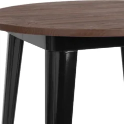 Flash Furniture 30" Round Metal Indoor Bar Height Table With Rustic Wood Top