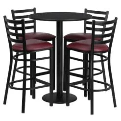 Flash Furniture 30'' Round Laminate Table Set With Round Base And 4 Ladder Back Metal Barstools -Flash Furniture Sales Store GUEST c49e2e62 be68 473a 96b3 8c1050b4db2b