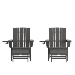 Flash Furniture Halifax HDPE Adirondack Chair With Cup Holder And Pull Out Ottoman, All-Weather HDPE Indoor/Outdoor Lounge Chair -Flash Furniture Sales Store GUEST c4b9ec94 adf5 46ad 8f95 a70e00b6d6fc