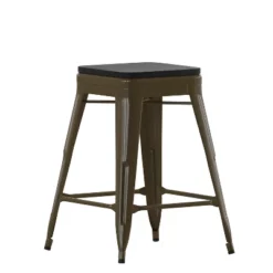 Flash Furniture Cierra Set Of 4 Commercial Grade 24" High Backless Metal Indoor Counter Height Stools With All-Weather Poly Resin Seats -Flash Furniture Sales Store GUEST c5617cd2 c3d0 49b6 8261 1cf6487a4b99