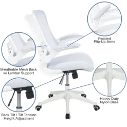 Flash Furniture Mid-Back White Mesh Swivel Ergonomic Task Office Chair With White Frame And Flip-Up Arms 14 Flash Furniture Mid-Back White Mesh Swivel Ergonomic Task Office Chair With White Frame And Flip-Up Arms -Flash Furniture Sales Store GUEST c5aae8ba ee58 476d abef 3657c65f6f72