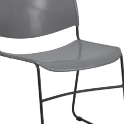 Flash Furniture HERCULES Series 880 Lb. Capacity Gray Ultra-Compact Stack Chair With Black Powder Coated Frame -Flash Furniture Sales Store GUEST c5ea2c1a 4f27 4fe9 b5c9 419daf43d89f
