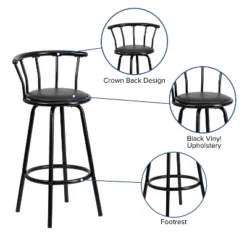 Flash Furniture Crown Back Black Metal Barstool With Black Vinyl Swivel Seat 13 Flash Furniture Crown Back Black Metal Barstool With Black Vinyl Swivel Seat -Flash Furniture Sales Store GUEST c61eabf8 bc1c 4046 87bd 1b5b2452e529