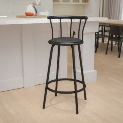 Flash Furniture Crown Back Black Metal Barstool With Black Vinyl Swivel Seat 12 Flash Furniture Crown Back Black Metal Barstool With Black Vinyl Swivel Seat -Flash Furniture Sales Store GUEST c646cab9 e602 4291 9387 4bae2b59c906