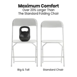 Flash Furniture Hercules™ Big And Tall Commercial Folding Chair - Extra Wide 650LB. Capacity - Durable Plastic - 4-Pack