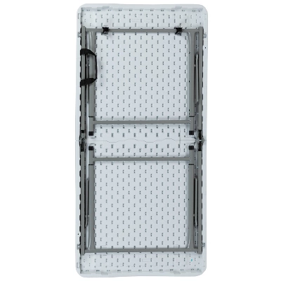 Flash Furniture 4-Foot Height Adjustable Bi-Fold Granite White Plastic Folding Table 6 Flash Furniture 4-Foot Height Adjustable Bi-Fold Granite White Plastic Folding Table - Image 6