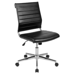 Flash Furniture Mid-Back Armless LeatherSoft Contemporary Ribbed Executive Swivel Office Chair -Flash Furniture Sales Store GUEST c8bf1bfd 5f59 450d bd9e 819410a71cf6