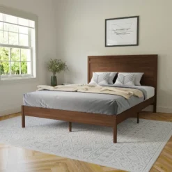 Flash Furniture Kingston Solid Wood Platform Bed With Wooden Slats And Headboard, No Box Spring Needed