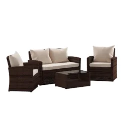 Flash Furniture Aransas Series 4 Piece Patio Set With Back Pillows And Seat Cushions -Flash Furniture Sales Store GUEST ca15f2e2 dfc1 4f48 ba1c ebe20d832542