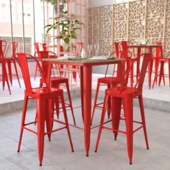 Flash Furniture Declan Commercial Indoor/Outdoor Bar Top Table, 31.5" Square All Weather Poly Resin Top With Steel Base -Flash Furniture Sales Store GUEST cdf7b9f9 b7f2 422a bfd1 815c00520436