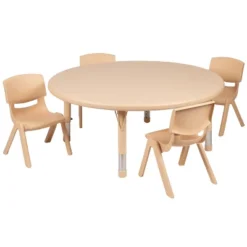Flash Furniture 45" Round Plastic Height Adjustable Activity Table Set With 4 Chairs -Flash Furniture Sales Store GUEST d0a6d3d3 33d4 4360 b534 cb4ab114f752