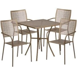 Flash Furniture Oia Commercial Grade 28" Square Indoor-Outdoor Steel Patio Table Set With 4 Square Back Chairs -Flash Furniture Sales Store GUEST d0dea26a 0008 494a 8493 8e8b268e267a
