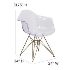 Flash Furniture Alonza Series Transparent Side Chair With Gold Base -Flash Furniture Sales Store GUEST d193c86e d234 483d aa94 85d98cd42adb