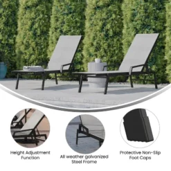 Flash Furniture Brazos Set Of 2 Adjustable Chaise Lounge Chairs With Arms, All-Weather Outdoor Five-Position Recliners 17 Flash Furniture Brazos Set Of 2 Adjustable Chaise Lounge Chairs With Arms, All-Weather Outdoor Five-Position Recliners -Flash Furniture Sales Store GUEST d278d3f3 c7b6 483c a21f 602a073f4f7d