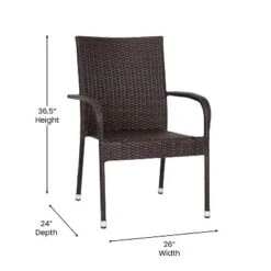Flash Furniture Maxim Indoor/Outdoor Wicker Dining Chairs With Fade & Weather-Resistant Steel Frames For Patio And Deck -Flash Furniture Sales Store GUEST d3cd8050 02c8 403a b362 e404941b8b3d