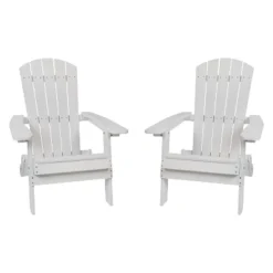 Flash Furniture Set Of 2 Charlestown All-Weather Poly Resin Folding Adirondack Chair -Flash Furniture Sales Store GUEST d3ed5437 c976 4c7e b373 68c68779dffd