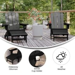 Flash Furniture Halifax HDPE Adirondack Chair With Cup Holder And Pull Out Ottoman, All-Weather HDPE Indoor/Outdoor Lounge Chair -Flash Furniture Sales Store GUEST d484f6fb 401d 4801 857e 5a7afb884526