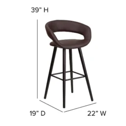 Flash Furniture Brynn Series 29'' High Contemporary Vinyl Rounded Back Barstool With Cappuccino Wood Frame -Flash Furniture Sales Store GUEST d52f9a2b 796e 453c 8855 b1535c54e086