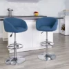 Flash Furniture Contemporary Adjustable Height Barstool With Barrel Back And Chrome Base