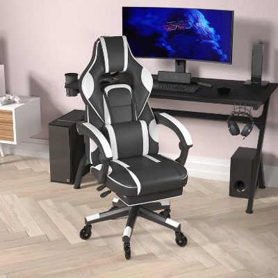 Flash Furniture X40 Gaming Chair Racing Computer Chair With Fully Reclining Back/Arms And Transparent Roller Wheels, Slide-Out Footrest 2 Flash Furniture X40 Gaming Chair Racing Computer Chair With Fully Reclining Back/Arms And Transparent Roller Wheels, Slide-Out Footrest - Image 2