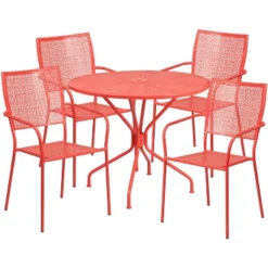 Flash Furniture Oia Commercial Grade 35.25" Round Indoor-Outdoor Steel Patio Table Set With 4 Square Back Chairs 8 Flash Furniture Oia Commercial Grade 35.25" Round Indoor-Outdoor Steel Patio Table Set With 4 Square Back Chairs -Flash Furniture Sales Store GUEST d6c81139 3a27 4a69 bd29 f0e733975acb