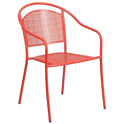 Flash Furniture Commercial Grade Indoor-Outdoor Steel Patio Arm Chair With Round Back 13 Flash Furniture Commercial Grade Indoor-Outdoor Steel Patio Arm Chair With Round Back - Image 13
