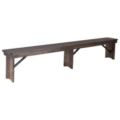 Flash Furniture HERCULES Series 8' X 12'' Solid Pine Folding Farm Bench With 3 Legs -Flash Furniture Sales Store GUEST d7d1bed4 a9cf 4e4a b376 a15ebec39177