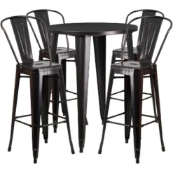 Flash Furniture Commercial Grade 30" Round Metal Indoor-Outdoor Bar Table Set With 4 Cafe Stools 10 Flash Furniture Commercial Grade 30" Round Metal Indoor-Outdoor Bar Table Set With 4 Cafe Stools -Flash Furniture Sales Store GUEST da17e255 804e 491e aab6 13b2cfcf6245