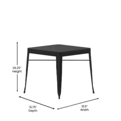 Flash Furniture Helvey 31.5" Square Commercial Grade Indoor/Outdoor Black Steel Patio Dining Table For 4 With Black Poly Resin Slatted Top -Flash Furniture Sales Store GUEST db5be8f4 5b70 4dd0 b183 86e4e46fa520