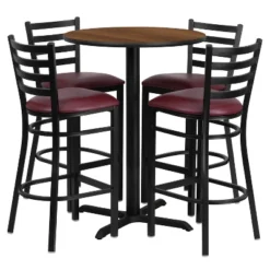 Flash Furniture 30'' Round Laminate Table Set With X-Base And 4 Ladder Back Metal Barstools -Flash Furniture Sales Store GUEST dcdb64cd 6031 4836 ace6 f76506428b3d