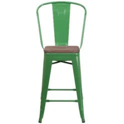 Flash Furniture 24" High Metal Counter Height Stool With Back And Wood Seat -Flash Furniture Sales Store GUEST de4595d5 306d 4aa9 a175 f89ff333ba68