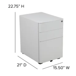 Flash Furniture Modern 3-Drawer Mobile Locking Filing Cabinet With Anti-Tilt Mechanism And Hanging Drawer For Legal & Letter Files -Flash Furniture Sales Store GUEST df2d88db 150f 4c04 a505 d0483b1c06ae