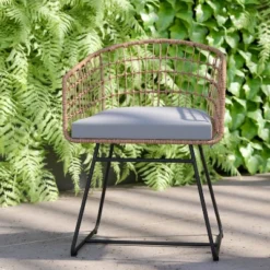 Flash Furniture Devon 3-Piece Patio Bistro Set, Indoor/Outdoor Rattan Rope Chairs, Acacia Wood Top Table & Seat Cushions -Flash Furniture Sales Store GUEST e0f39707 24be 4371 9954 b517a303cf24