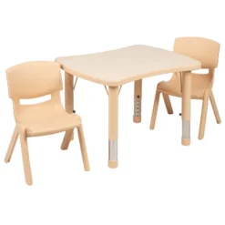 Flash Furniture 21.875"W X 26.625"L Rectangular Plastic Height Adjustable Activity Table Set With 2 Chairs -Flash Furniture Sales Store GUEST e1ffdc84 da79 49a4 a75d c76f0fd4b209